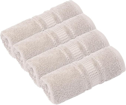 Melissa Linen, Fingertip Towels 4 Pack, 100% Turkish Cotton, Small Hand Towels for Body and Face, 12 x 18 in, Soft and Absorbent, Quick Dry, (Beige Fingertip Towels)