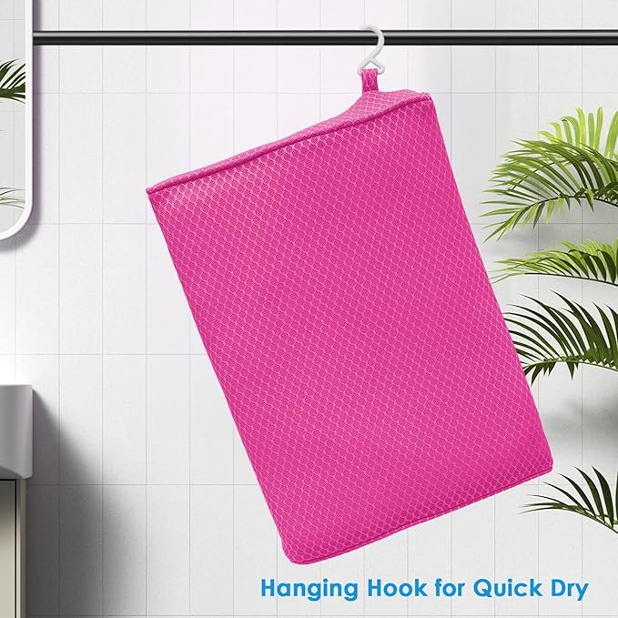 AEROiVi Shower Seat Cushion for Shower Chairs, Transfer Benches in Bathtub, Cushion for Sauna, 3D Mesh Pad with Hook, Slip-Resistant, Design for Elderly, Senior, Handicap Disabled