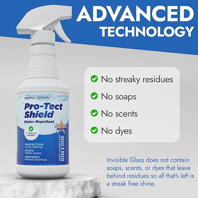 BRING IT ON! CLEANER 32 Ounce Bathroom Cleaning Set | Protect Shield Water Repellent 16 Ounce | Ultimate Hard Surface Cleaner and Polish 16 Ounce