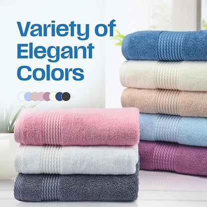 East'N Blue Lara Premium Bath Towel Set 6 Piece - Soft & Highly Absorbent Bathroom Towel Set, 100% Luxury Turkish Cotton, Flannel Bath Towels, 1 Bath Towel, 1 Hand Towel, 4 Washcloths - Creme