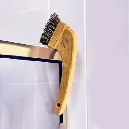 All-Natural Grout Brush Set | Wooden Cleaning Brush for Tile and Floor | Durable Floor Scrubber for Bathroom and Kitchen | Eco-Friendly Household Cleaning Tools