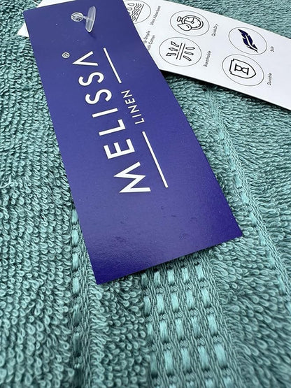 Melissa Linen, Fingertip Towels 4 Pack, 100% Turkish Cotton, Small Hand Towels for Body and Face, 12 x 18 in, Soft and Absorbent, Quick Dry, (Maldive Green Fingertip Hand Towels)