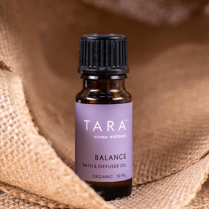 TARA Spa Therapy Balance Bath & Diffuser Oil – 100% Organic, Made with Unadulterated Essential Oils, Aromatherapy Blend for Relaxation & Harmony, Ylang Ylang, Orange & Vetiver, 10ml