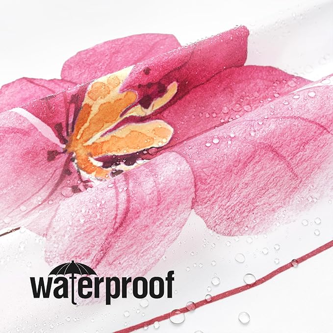 Gibelle Watercolor Floral Shower Curtain, Hot Pink Flower Shower Curtain for Bathroom, Modern Minimalist Waterproof Fabric Shower Curtain Set 72x72 Inch