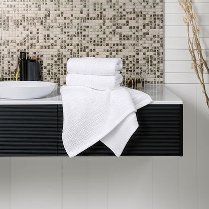 Tens Towels Pack of 6 Hand Towels, 100% Cotton, Lighter Weight, Quick to Dry, 16 x 28 Inches, Super Soft & Absorbent, Perfect for Bathroom & Kitchen, White