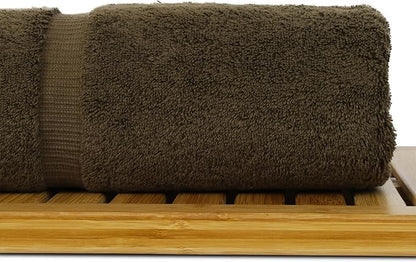 Luxury Hotel & Spa Collection Highly Absorbent, Quick Dry 100% Turkish Cotton 700 GSM, Eco Friendly Towel, for Bathroom Dobby Border Soft Bath Towel Set 27 X 54 (Cocoa, Bath Towels - Set of 2)