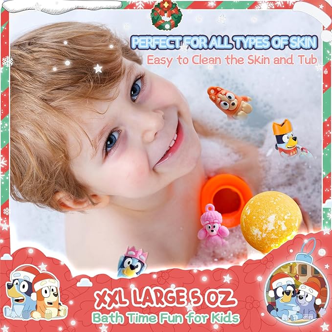 Bath Bombs Blue Heeler Puppy Bath Bombs with Surprise Inside, Bath Rich in Natural Essential Oils, BathBombs Gift Set for Dry Skin Moisturize, Gifts for Toddlers (8 Pcs)