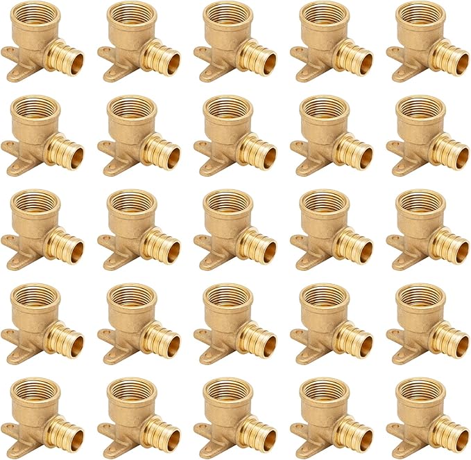SUNGATOR 25-Pack 3/4" Pex Drop Ear Elbow, No Lead Brass, 3/4 Inch Pex Fittings