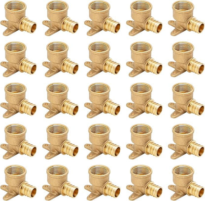 SUNGATOR 25-Pack 3/4" Pex Drop Ear Elbow, No Lead Brass, 3/4 Inch Pex Fittings