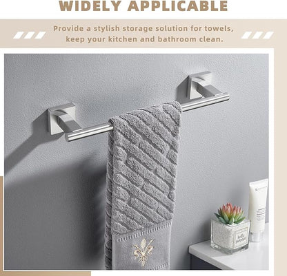 Suyar Bathroom Towel Holder Brushed Nickel, SUS 304 Stainless Steel Hand Towel Bar for Wall, 13.78 Inch