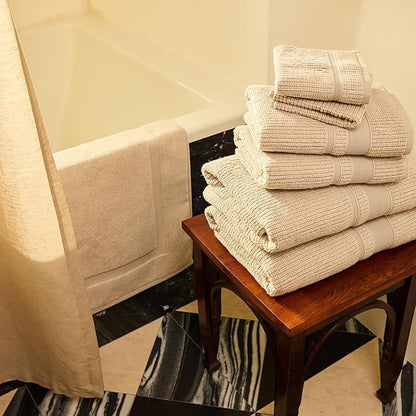 Preston Lane Douro Washcloth Set – 2 Pack Luxury Cotton Towels, Ultra Soft & Absorbent, Quick-Dry Spa-Quality Bathroom Towels, Made in Portugal, Clay