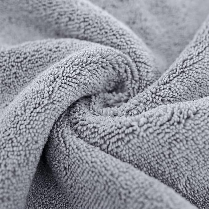 POLYTE Quick Dry Lint Free Microfiber Bath Sheet, 35 x 70 in, Pack of 2 (Gray)