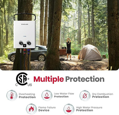 GASLAND 2025 Goshower G5 Portable Propane Water Heater | 1.32 GPM, 34,000 BTU | For Camping, Off-Grid | Digital Display | Compact