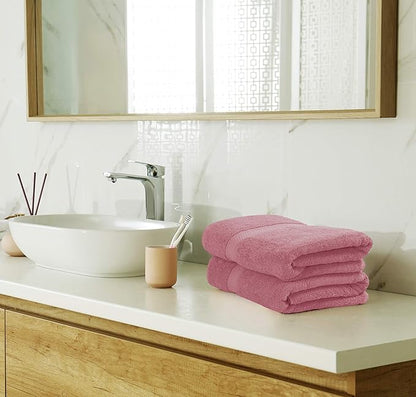 Utopia Towels 8 Piece Luxury Towel Set – Majestic Plush, Super Absorbent & Quicker-to-Dry, Thick 100% Ring Spun Cotton Towels for Bathroom, Spa & Hotel – 2 Bath, 2 Hand, 4 Washcloths, Pink