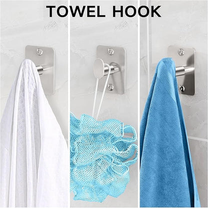 Brushed Nickel Bathroom Accessories Set, KLJKPA 4 Pieces Bathroom Hardware Set, 24 inch Towel Bar, Towel Racks for Bathroom, Robe Towel Hooks, Toilet Paper Holder Wall Mounted
