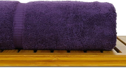 Luxury Hotel & Spa Collection Highly Absorbent, Quick Dry 100% Turkish Cotton 700 GSM, Eco Friendly Towel, for Bathroom Dobby Border Soft Bath Towel Set 27 X 54 (Plum, Bath Towels - Set of 2)