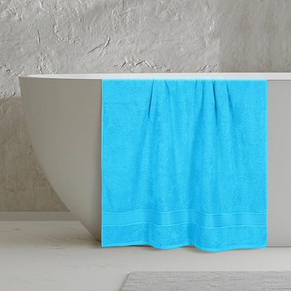 Belizzi Home Cotton 2 Pack Oversized Bath Sheet 35x70, Large Bath Sheet, Ultra Soft, Absorbent, Compact, Eco-Friendly, Recyclable, Quick Drying and Lightweight Towel - Turquoise Blue