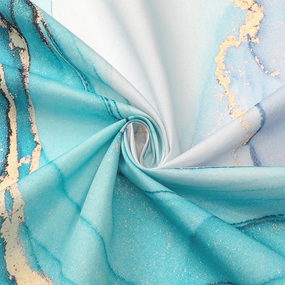 Gibelle Small Stall Shower Curtain 36 x 72, Narrow Half Abstract Marble Shower Curtain, Pink Turquoise Modern Ink Art Waterproof Fabric Shower Curtain Set with Hooks