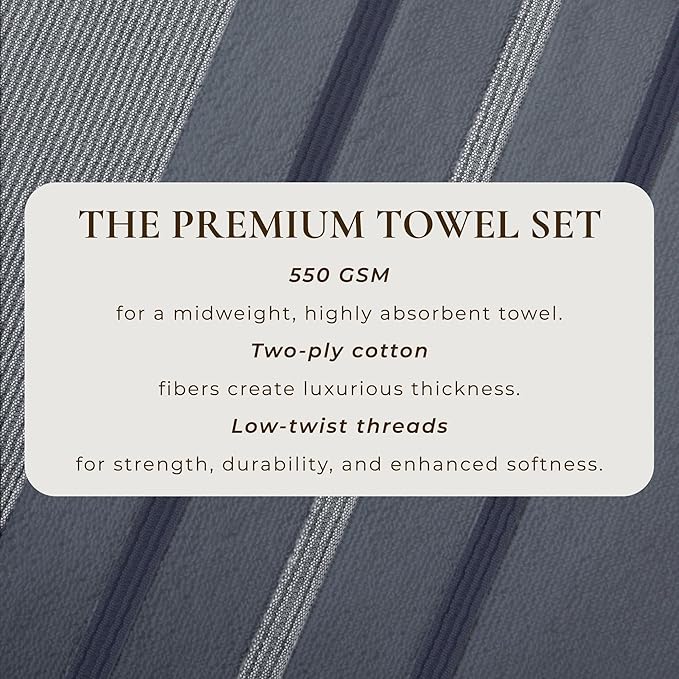 Great Bay Home Decorative Oversized Bath Sheet Set - Luxury Cotton 2 Pack 68x35 Extra Large Towels - Luxurious, Ultra-Soft, Durable Towels for Bathroom Decor (Blue)