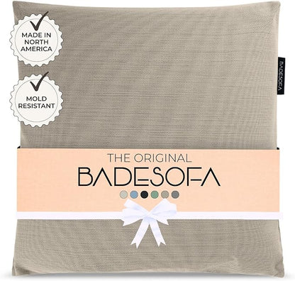 BADESOFA® Luxury Bath Pillow M - Lusciously Soft & Comfortable Tub Pillow for Bathtub - Washable & Quick-Drying Bath Back Pillow - Non-Slip Full Body Tub Pillow - Luxury Spa Cushion in Beige