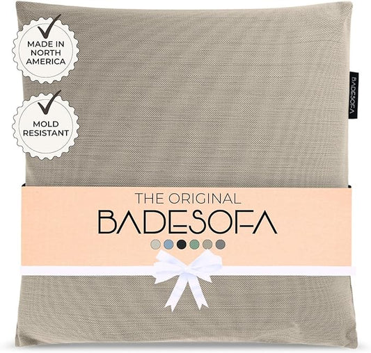 BADESOFA® Luxury Bath Pillow M - Lusciously Soft & Comfortable Tub Pillow for Bathtub - Washable & Quick-Drying Bath Back Pillow - Non-Slip Full Body Tub Pillow - Luxury Spa Cushion in Beige