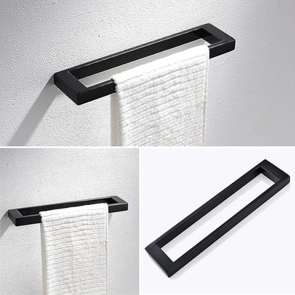Lairuier Bathroom Hardware Accessories Set Matte Black 4-Piece Towel Bar Set 304 Stainless Steel Wall Mounted Bath Towel Rack Set, 24 Inch