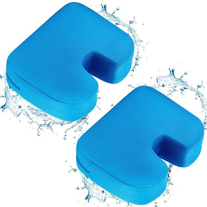 Suzile 2 Pcs Hot Tub Booster Seat Weighted Spa Bathtub Booster Inflatable Cushion Quick Dry Non Slip Bottom Portable Seat with 3D Air Mesh Cover Tub Accessory for Adult Indoor Outdoor(Blue)