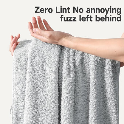 REDKISS Ultra-Plush Bath Towel Set - 900GSM Premium Thick Cotton for Bathroom & Spa, Super Absorbent Quick-Dry Bath Sheets with No Shedding (4-Piece Set for Adults, Luxury Hotel & Home Use)-Blue Lime