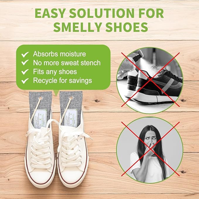 CLEVAST 6 Pack Activated Bamboo Charcoal Air Purifying Bags(6x60g), Natural Fresh Odor Absorber, Deodorizer and Moisture Eliminator, Air Purifier Bags for Home, Closet, Shoes, Car Air freshener