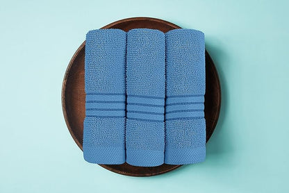 Utopia Towels 8 Piece Premium Towel Set, 2 Bath, 2 Hand, and 4 Washcloths, 100% Ring Spun Cotton, Highly Absorbent Towels for Bathroom, Sports, and Hotel, Electric Blue