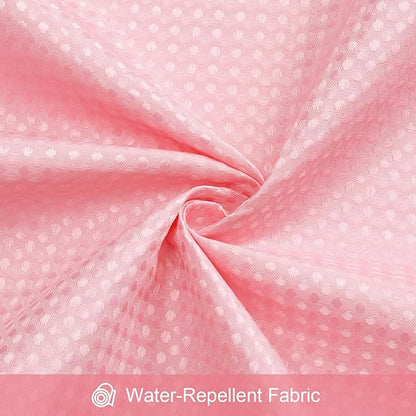 3 in 1 Extra Long Pink Shower Curtain Set-72 W x 84 H, Modern Waffle and PEVA Liner Set with 12 Stainless Steel Hooks, Waterproof Fabric for Bathroom