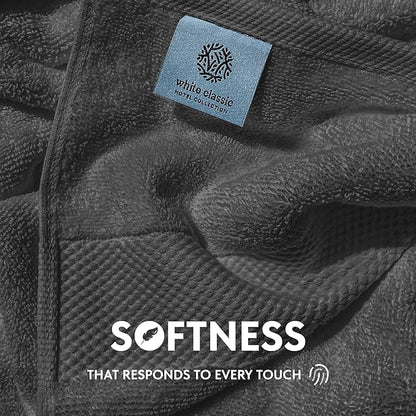 White Classic Luxury Charcoal Hand Towels - Soft 100% Turkish Cotton | Highly Absorbent Hotel spa Bathroom Towel Collection | 16x30 Inch | Set of 6