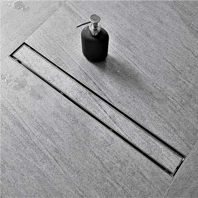 Neodrain 18-Inch Linear Shower Drain with Tile Insert Grate,Brushed 304 Stainless Steel Rectangle Shower Floor Drain, Floor Shower Drain