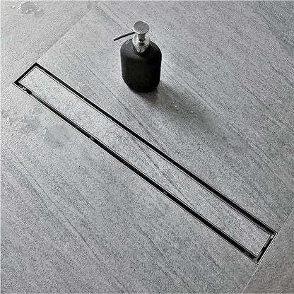 Neodrain 18-Inch Linear Shower Drain with Tile Insert Grate,Brushed 304 Stainless Steel Rectangle Shower Floor Drain, Floor Shower Drain