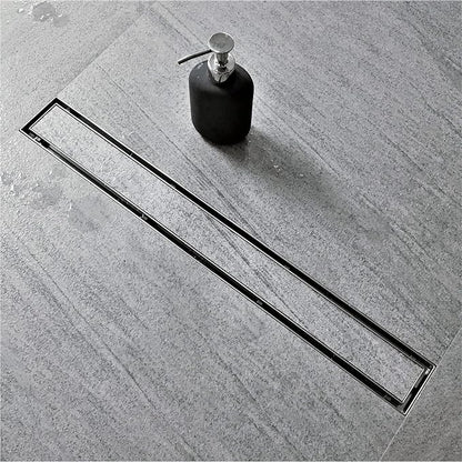 Neodrain 24-Inch Linear Shower Drain with Tile Insert Grate,Brushed 304 Stainless Steel Rectangle Shower Floor Drain, Linear Drain with Leveling Feet, Hair Strainer
