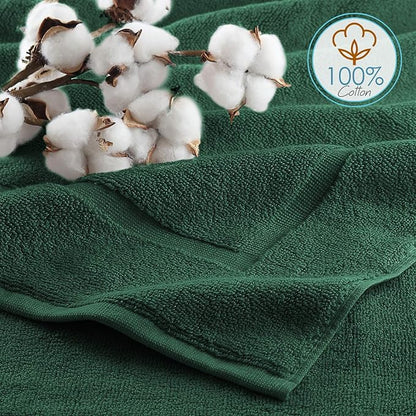Hearth & Harbor Bath Mat Towels - 100% Ring Spun Cotton Luxury Towels - Ultra Soft & Highly Absorbent, Bathroom Towels, Floor Mat - Hunter Green
