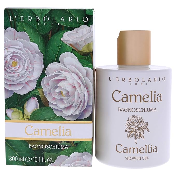 L'Erbolario Shower Gel – Antioxidant-Rich Moisturizing Body Wash – Firming and Soothing Body Soap with Floral Scent for Daily Use – Camellia - 10.1 oz