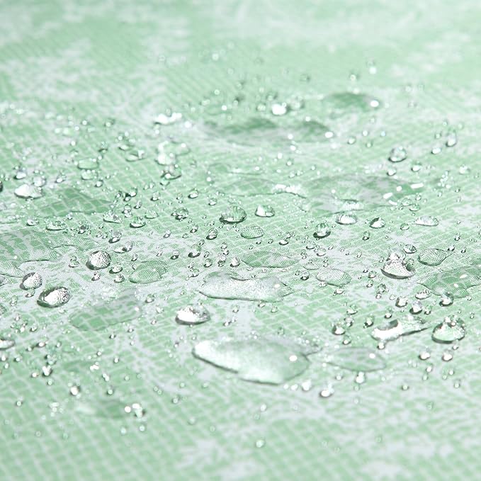 78 Inch Long Shower Curtain - Chantilly Lace Design, Heavyweight Polyester, Grass Green to White Ombre, 72" W x 78" H