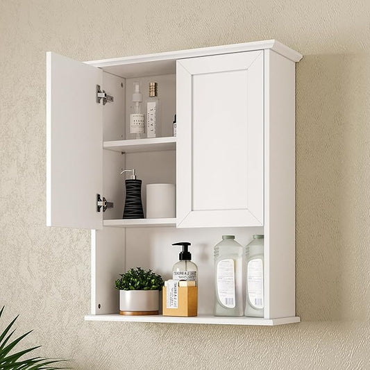 Bathroom Wall Cabinet, Over The Toilet Storage Cabinet, 23x29 Inch Medicine Cabinet with 2 Door & Adjustable Shelf, Bathroom Cabinet Wall Mount for Laundry Room, Kitchen, Small Spaces