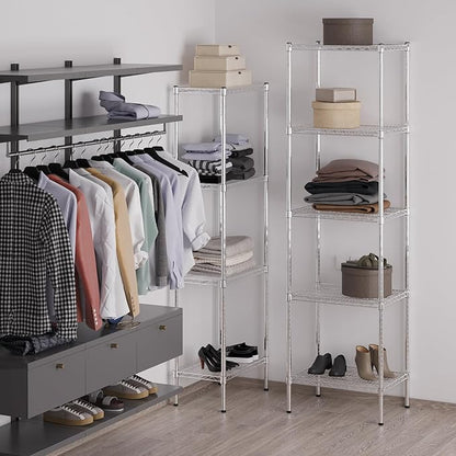 18" Deep x 24" Wide x 86" Height Wire Shelving Kit | 5-Tier | NSF Commercial Storage Rack Unit