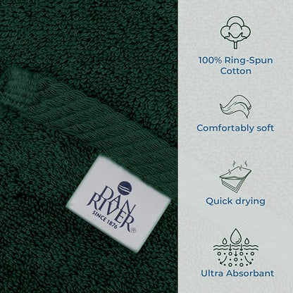 DAN RIVER Pack of 1 Bath Sheet 40x80 Inches, Oversized Bath Towels Extra Large, Organic Cotton Towels for Bathroom - Hunter Green