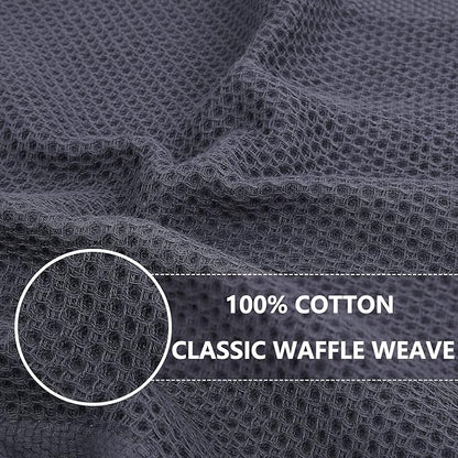 Homaxy 100% Cotton Waffle Weave Kitchen Dish Towels, Ultra Soft Absorbent Quick Drying Cleaning Towel, 13 x 28 Inches, 8-Pack, Multicolor