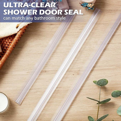 Frienda 8 Pcs Shower Door Bottom Seal 3/16" x 36'' Clear PVC Glass Door Sweep Shower Frameless Seal Strip for Replacement Stopping Leaks and Creating Water Barrier