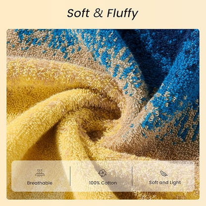 SEMAXE Hand Towels for Bathroom, 100% Cotton Towels with Hanging Loops, Soft & Highly Absorbent, 12 Pack Hand Towel Set for Gym, Shower, Hotel, Spa and Kitchen, Colorful Towel - Beach Collectio
