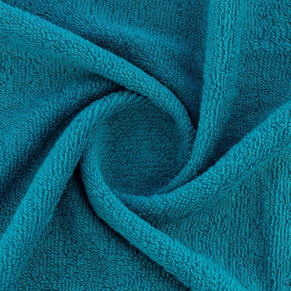 CASA COPENHAGEN He & She 6 Pieces Towel Set- Teal + Pink, 550 GSM 2 Bath Towel 2 Hand Towel 2 Washcloth, Designed in Denmark Made of Soft Egyptian Cotton for Bathroom, Kitchen & Shower