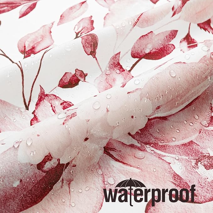 Gibelle Small Stall Shower Curtain 36 x 72, Narrow Half Pink Floral Shower Curtain for Bathroom, Watercolor Plant Eucalyptus Leaves Fabric Shower Curtain Set