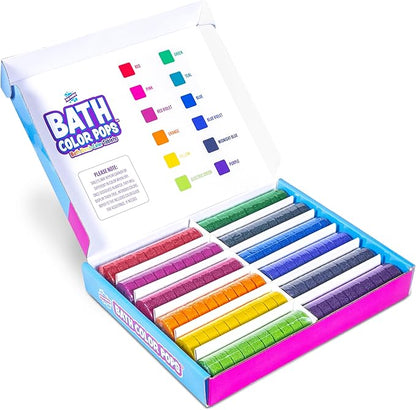 Tub Works® Bath Color Pops™ Moisturizing Kids Bath Bombs, 120 Count | Bath Bomb Refills for Bath Color Brush | Nontoxic & Fragrance-Free | 12 Unique Colors | Fizzy, Vibrant Water Color Tablets