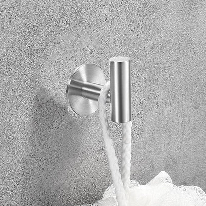 Vuzvuv Adhesive Brushed Nickel SUS304 Stainless Steel Towel Hooks – Heavy Duty Waterproof, Self-Adhesive Coat Robe Hook for Bathroom, Kitchen, Hotel (2-Pack)