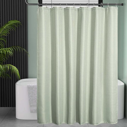 AmazerBath Sage Green Shower Curtain Fabric, Waffle Shower Curtain Cloth, Heavy Duty 240GSM, Hotel Quality Bathroom Shower Curtains, 72 x 72 Inches