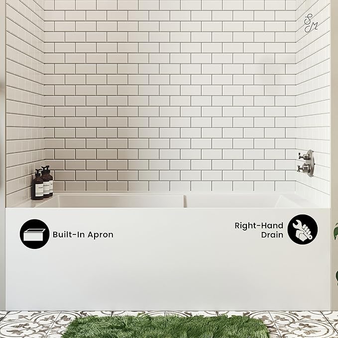 Swiss Madison Well Made Forever Voltaire 72" x 36" Right-Hand Drain Alcove Bathtub with Apron